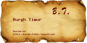 Burgh Timur névjegykártya